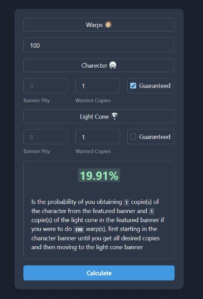 honkai star rail odds calculator|I made a tool to calculate the probability of obtaining  .
